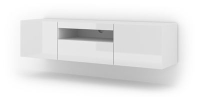 Furnlux TV-Lowboard/ Fernsehtisch AURA - Weiß - 150 cm - Stil: Modern