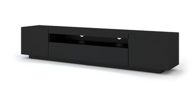 Furnlux TV-Lowboard/ Fernsehtisch AURA - Schwarz - 200 cm - Stil: Modern