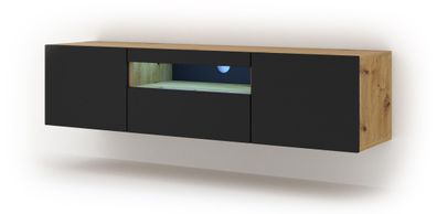 Furnlux TV-Lowboard/ Fernsehtisch AURA - Beige - 150 cm - Stil: Modern / LED