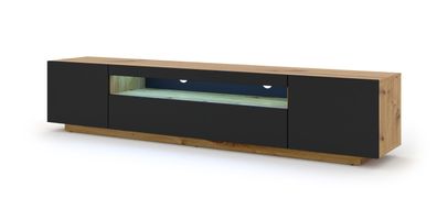 Furnlux TV-Lowboard/ Fernsehtisch AURA - Beige - 200 cm - Stil: Modern / LED