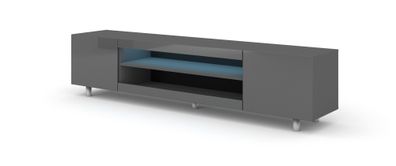 Furnlux TV-Lowboard/ Fernsehtisch KATE - Graphit - 189 cm - Stil: Modern / LED