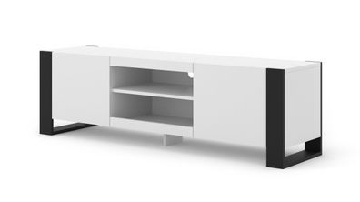 Furnlux TV-Lowboard/ Fernsehtisch MONDI - Weiß - 158 cm - Stil: Modern