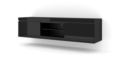Furnlux TV-Lowboard/ Fernsehtisch NET - Schwarz - 180 cm - Stil: Modern