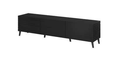 Furnlux TV-Lowboard/ Fernsehtisch NOVA - Schwarz - 186 cm - Stil: Modern