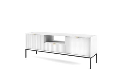 Furnlux TV-Lowboard/ Fernsehtisch NOVA S - Weiß - 154 cm - Stil: Modern