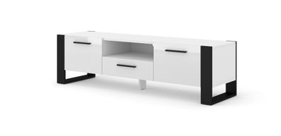Furnlux TV-Lowboard/ Fernsehtisch NUKA - Weiß - 160 cm - Stil: Modern