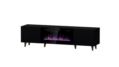 Furnlux TV-Lowboard/ Fernsehtisch PAFOS - Schwarz - 181 cm - Stil: Modern