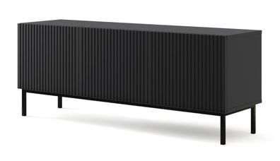 Furnlux TV-Lowboard/ Fernsehtisch Ravenna B MDF - Schwarz - 150 cm - Stil: Modern