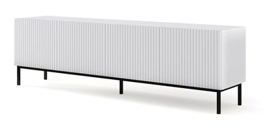 Furnlux TV-Lowboard/ Fernsehtisch Ravenna B FOIL MDF - Weiß - 200 cm - Stil: Modern