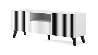 Furnlux TV-Lowboard/ Fernsehtisch Ravenna P - Weiß - 150 cm - Stil: Modern