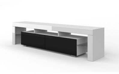 Furnlux TV-Lowboard/ Fernsehtisch 190 - Weiß - 190 cm - Stil: Modern