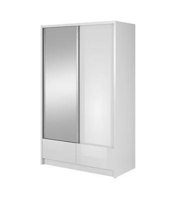 Furnlux Drehtürenschrank ARIA I - Weiß - 134 x 62 x 214 cm - Stil: Modern