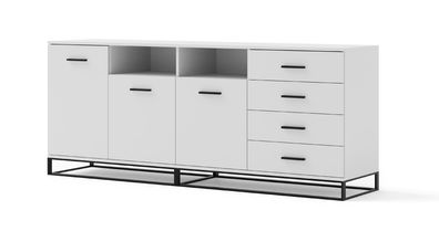 Furnlux Kommode ARSEN - Weiß - 190 x 42 x 77 cm - Stil: Modern