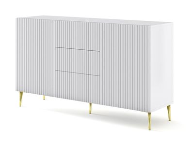 Furnlux Kommode Ravenna B - Weiß - 150 x 42 x 87 cm - Stil: Modern