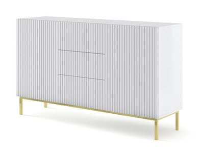 Furnlux Kommode Ravenna B - Weiß - 150 x 42 x 89 cm - Stil: Modern