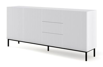 Furnlux Kommode Ravenna B - Weiß - 200 x 42 x 89 cm - Stil: Modern