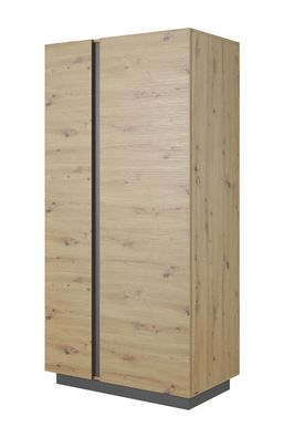 Furnlux Vitrinenschrank ARCO - Beige - 97 x 54 x 194 cm - Stil: Modern