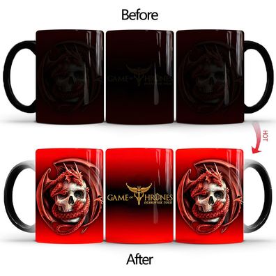 Game of Thrones Drachen Thermoeffekt Tasse Cartoon Ceramic Kaffee Tee Milch Becher