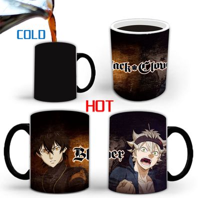 Black Clover Thermoeffekt Tasse Asta Yuno Ceramic Kaffee Tee Milch Becher Magic Mug