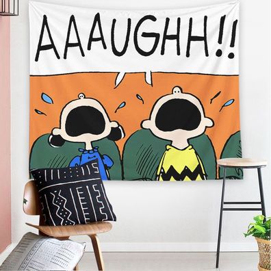 Snoopy Wandteppich Charlie Brown Flanell Tapestry Wohnkultur Wall Hintergrund Tuch