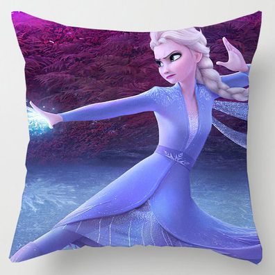 2er Set Frozen Elsa Anna Kissenbezüge Dekokissen Kissenhülle für Couch Sofa Home Deko
