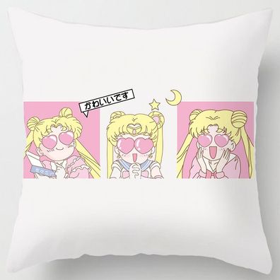 2er Set Sailor Moon Tsukino Usagi Kissenbezüge Dekokissen Kissenhülle Sofa Home Deko