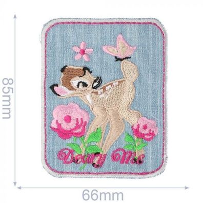 HKM 33937 Bambi Bügelbild, Patch, Disney Appilkation, ca. 8,5 x 6,6 cm