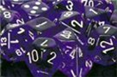 Translucent 12mm d6 Purple/ white Dice Block™ (36 dice)
