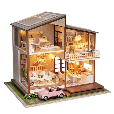 3D-Puzzle DIY holz Miniaturhaus Modellbausatz Puppenhaus Traumhaus Freedom
