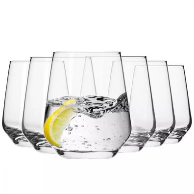 Krosno Gläser für Wasser Getränke Säfte Whisky | Set 6 | 430 ml | Spülmaschine