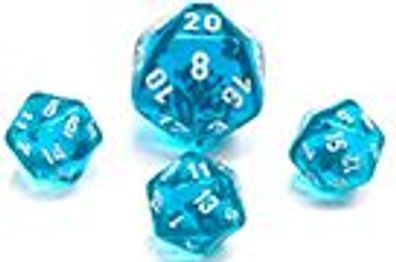 Translucent Mini-Polyhedral Teal/ white d4