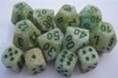Marble™ Green/ dark green Polyhedral 7-die Sets