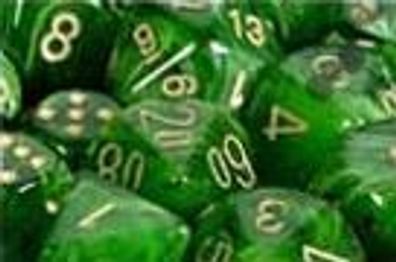 Vortex Dice™ Bag of 20 Polyhedral Green/ gold Dice