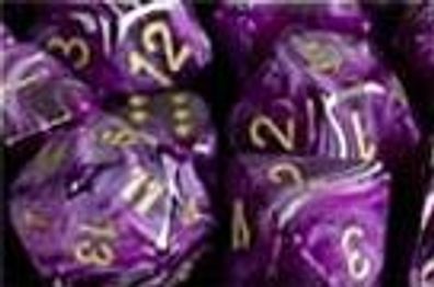 Vortex Dice™ Bag of 20 Polyhedral Purple/ gold Dice