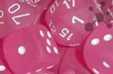 Frosted™ 12mm d6 Pink/ white Dice Block™ (36 dice)