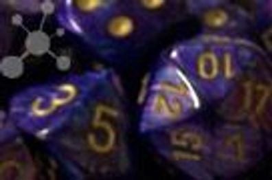 Lustrous™ Polyhedral Purple/ gold d12