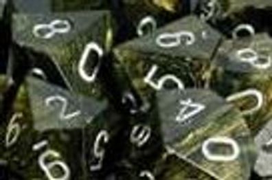 Leaf™ Bag of 20 Polyhedral Black Gold/ silver Dice