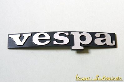 VESPA Emblem Schriftzug "Vespa" - PK XL XL2 PX Lusso - Beinschild Schwarz Chrom