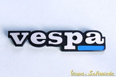 VESPA Schriftzug Beinschild - Silber / Blau - PK XL XL2 ETS PX Lusso - Emblem