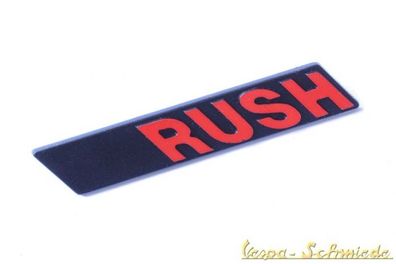 VESPA Emblem Gepäckfach - "Rush" - PK XL XL2 FL HP4 - Schriftzug Chrom 50 125