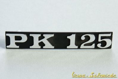 VESPA Emblem Schriftzug Seitenhaube - "PK 125" - Seitenklappe Chrom PK125