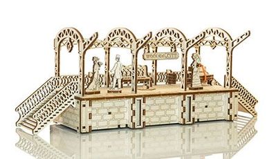 3D Holzpuzzle - Wooden City - Bahnhof