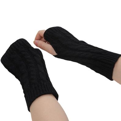 Warme gestrickte fingerlose Handschuhe