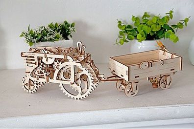 3D Holzpuzzle - Ugears - Anhänger für Traktor