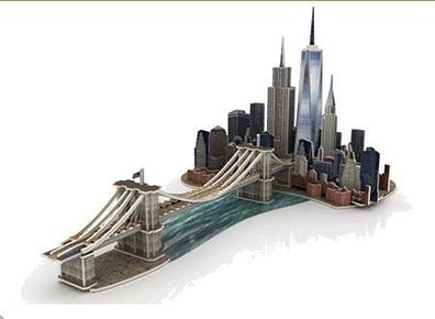 3D Monument aus Holz - Skyline von Manhattan