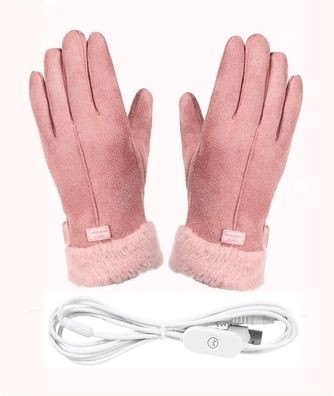 USB Beheizte Handschuhe Winter Elektrische Wärmehandschuhe für Frauen