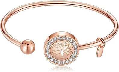 Damenarmband Roségold Baum des Lebens Zirkonia Armband