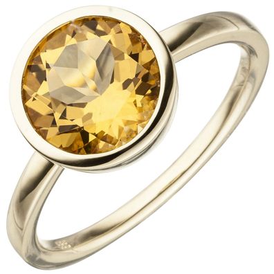 Damen Ring 585 Gold Gelbgold 1 Citrin orange Citrinring Gelbgoldring Goldring