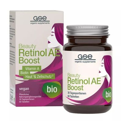 Beauty Retinol-AE Boost Bio, 60 Tabletten, Vitamin A, Biotin, pflanzlich vegan GSE