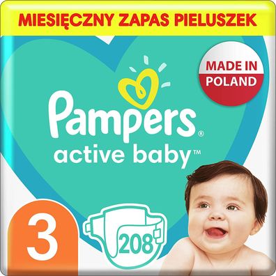Pampers S3 Größe 3 Active Baby Monthly Box Windeln mit einer zusätzlichen "Schlaf"...